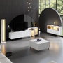 Hanah Home Tenon Soporte para TV Blanco y Dorado con Luz LED